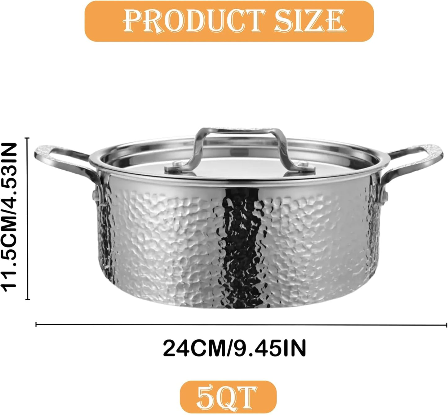Suppentopf mit Induktionsboden, 5 L