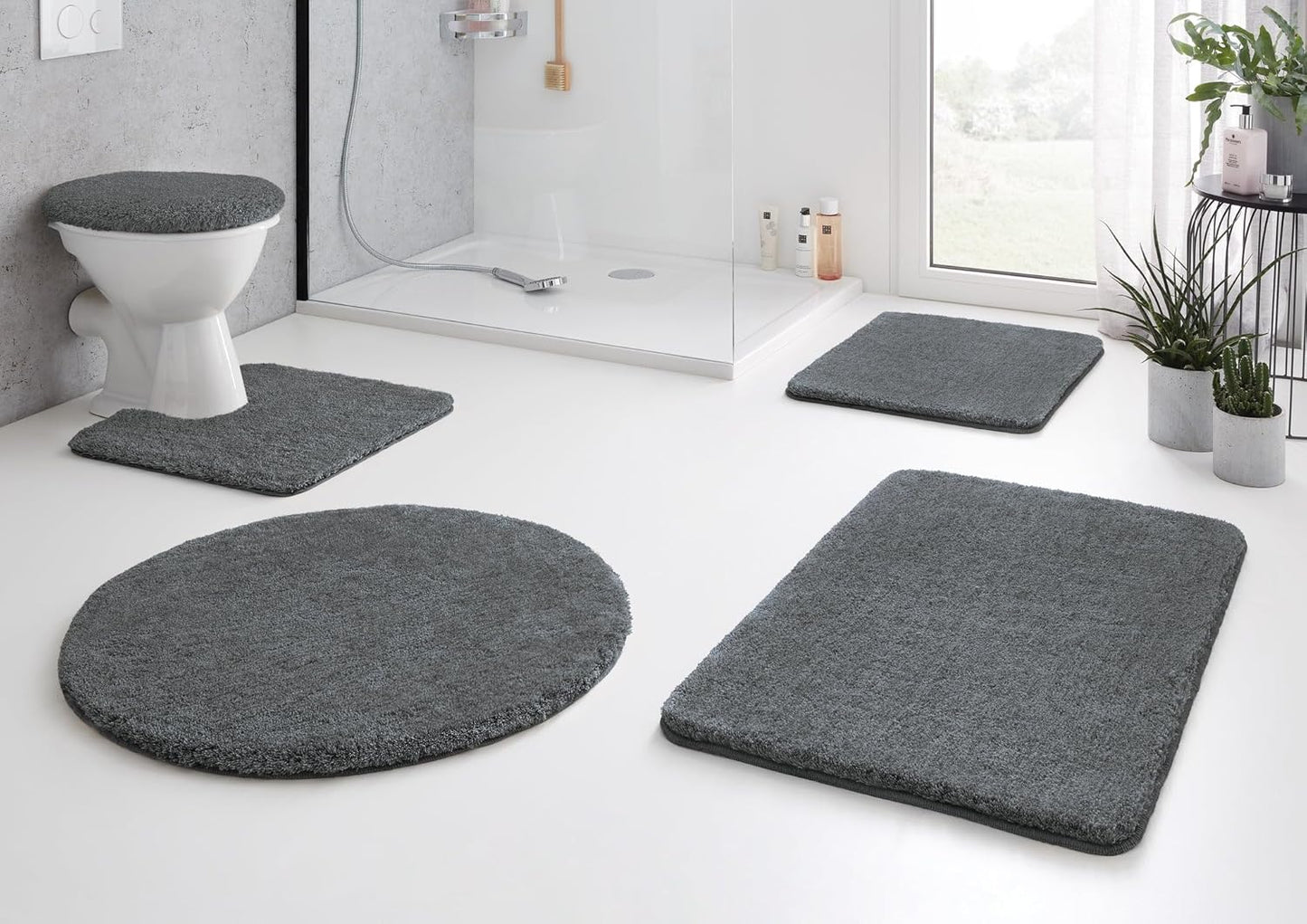 Badteppich Relax, Anthrazit 50 x 80 cm (Rechteckig)