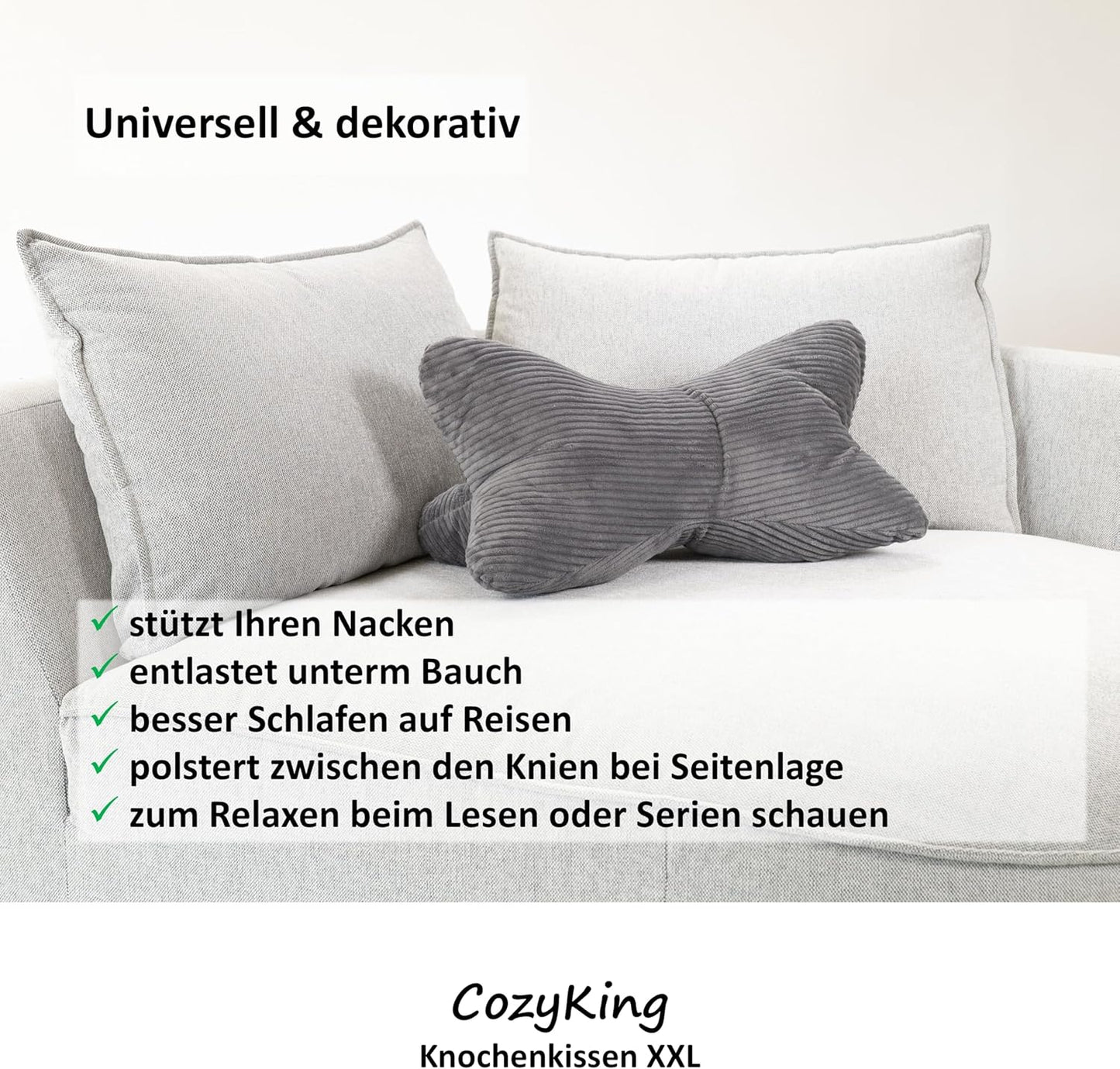 Leseknochen, Xxl Cord Grau