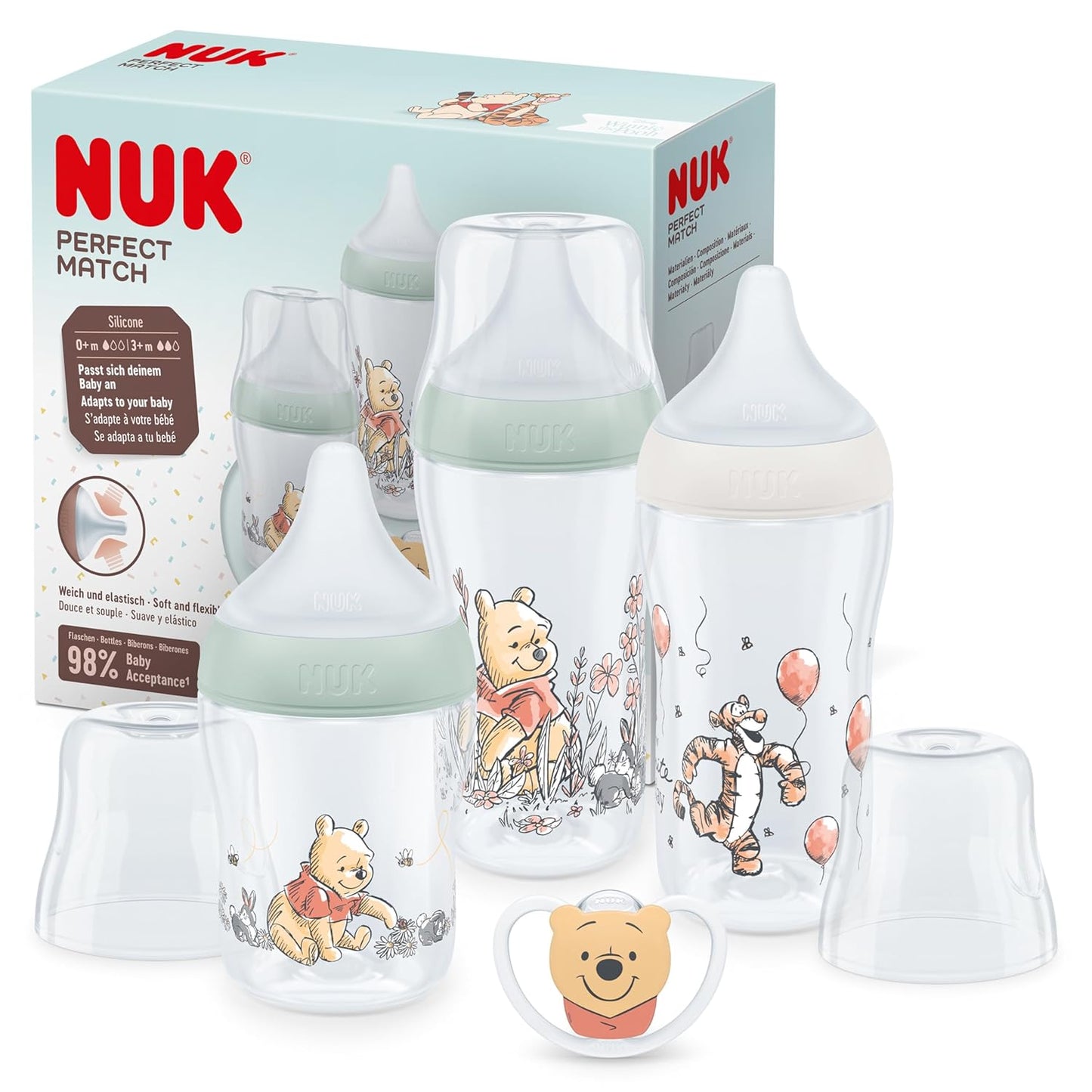 Perfect Match Babyflaschenset, Winnie Puuh 3 stück (1er Pack)