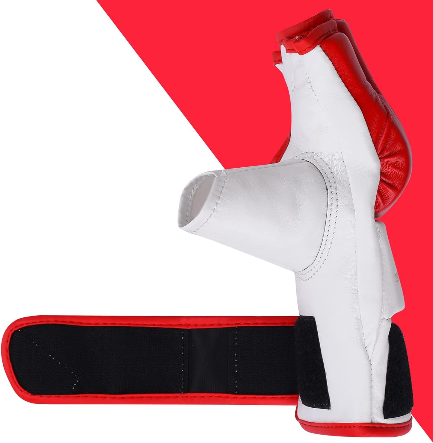 Open Palm MMA Trainingshandschuhe für Kampfsport und Boxsack, Rot L