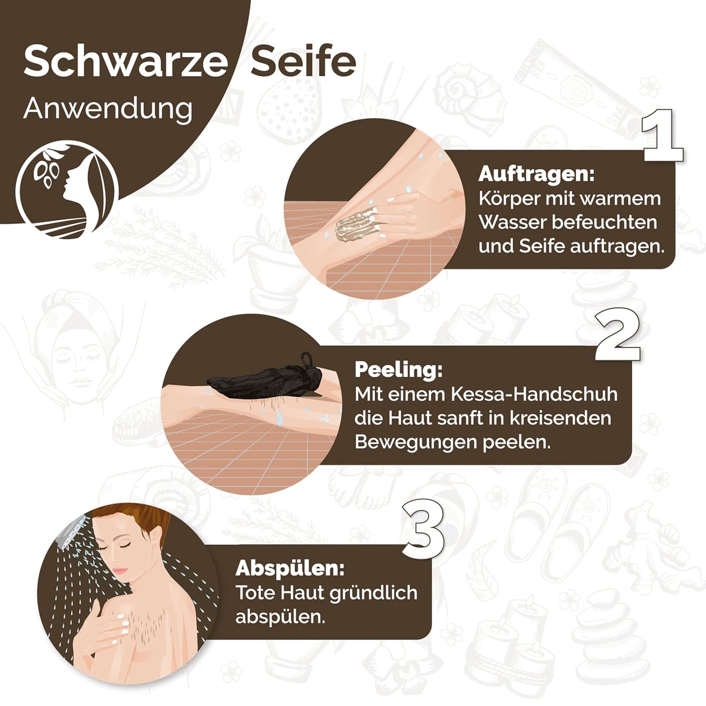 Peeling-Reiniger Schwarze Seife mit Arganöl (250 g), mit Arganöl 250 g (1er Pack)