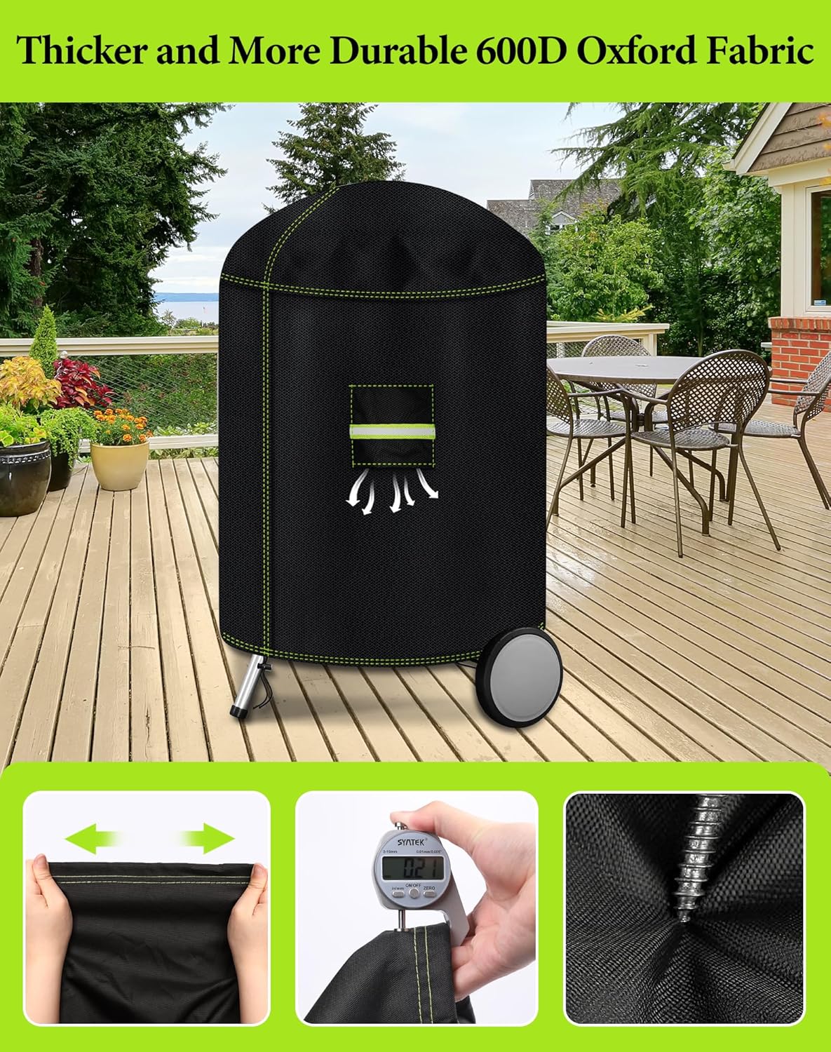 Grillabdeckung für Kugelgrill 57 cm (Wetterfest), Ø77 x 90cm