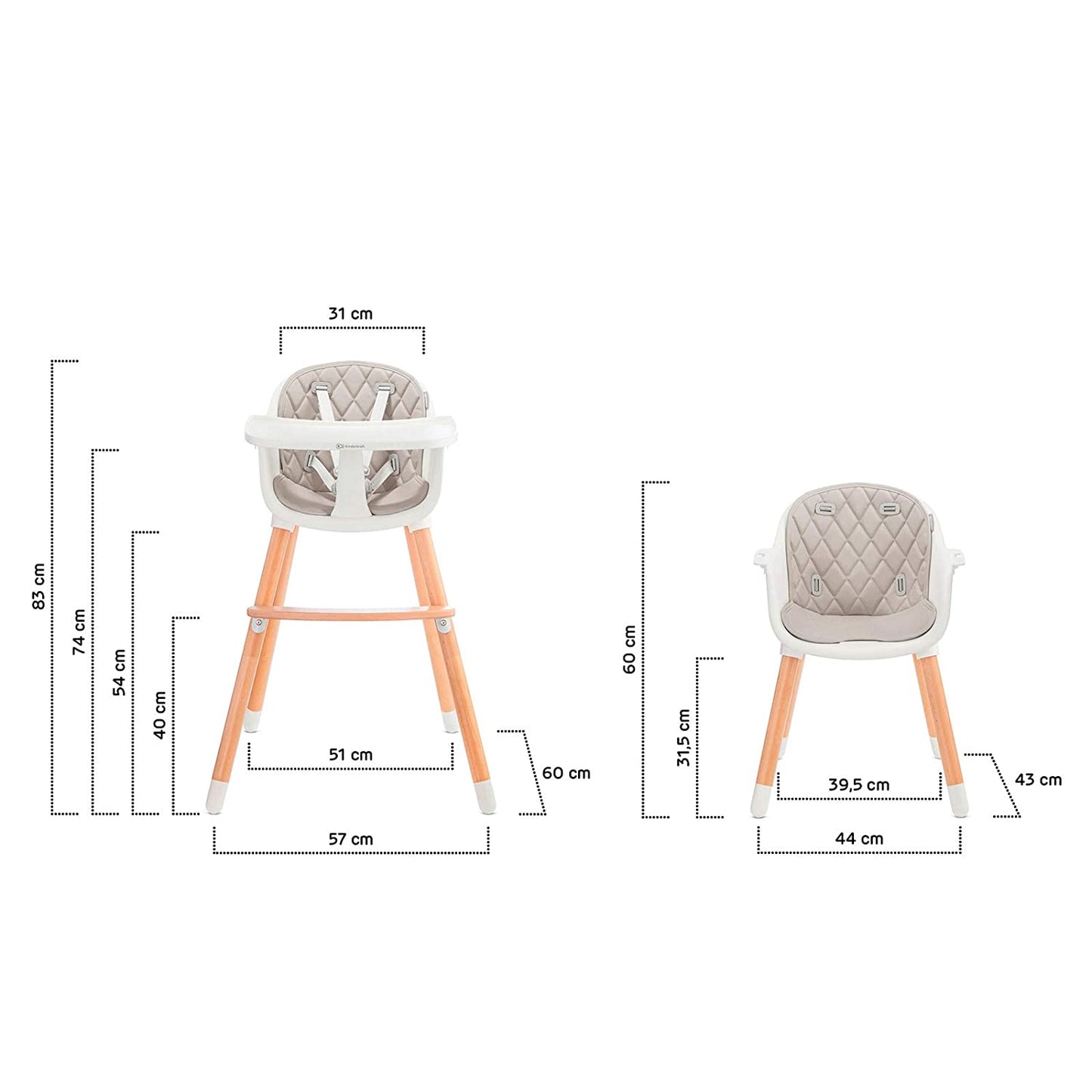 2-in-1 Kinderstuhl, 2-in-1 Kinderstuhl, Grau, Single