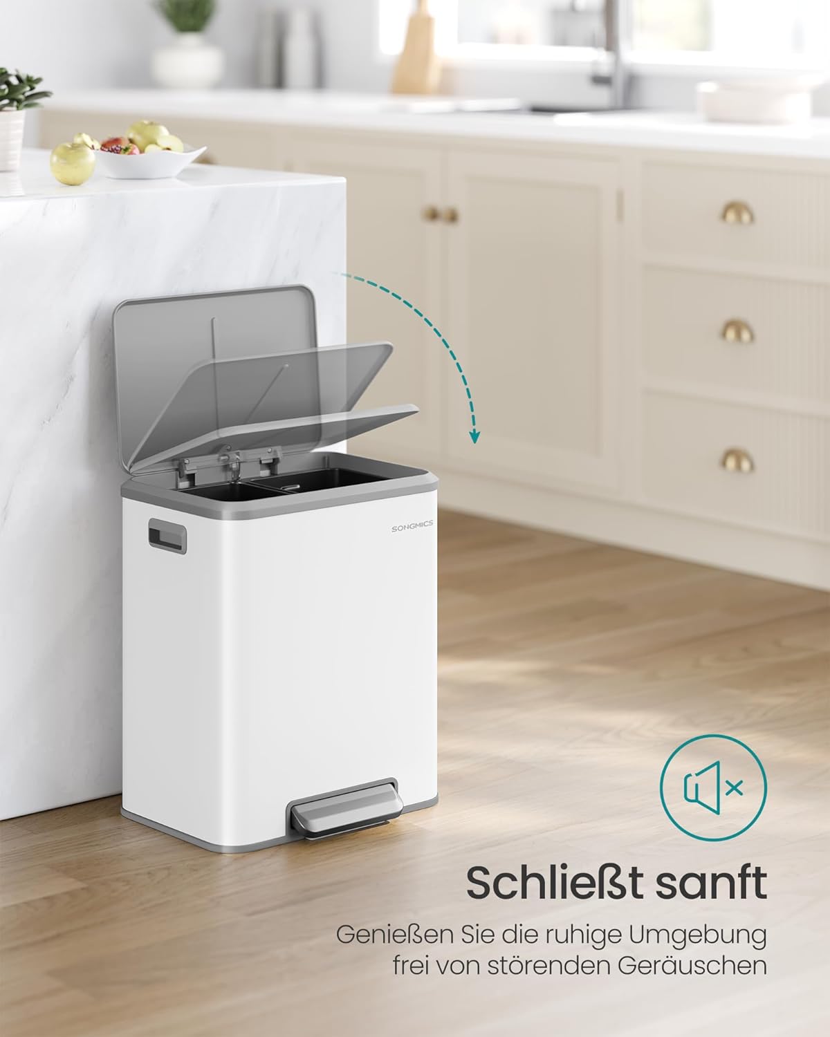 Mülltrennsystem LTB544W02, wolkenweiss 30 L