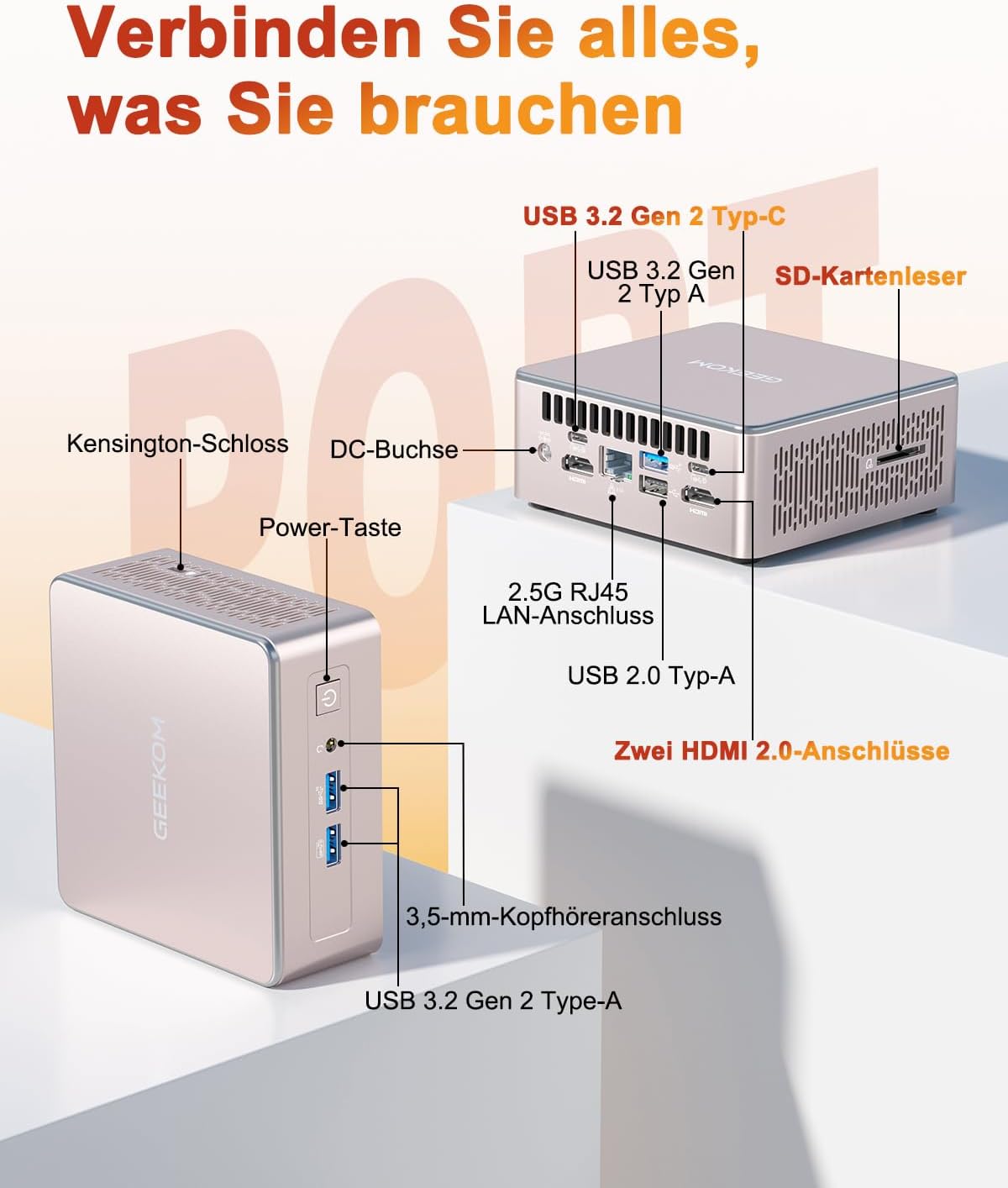 Mini PC A5 2025 Edition mit Ryzen 5 7430U, 16GB+1TB