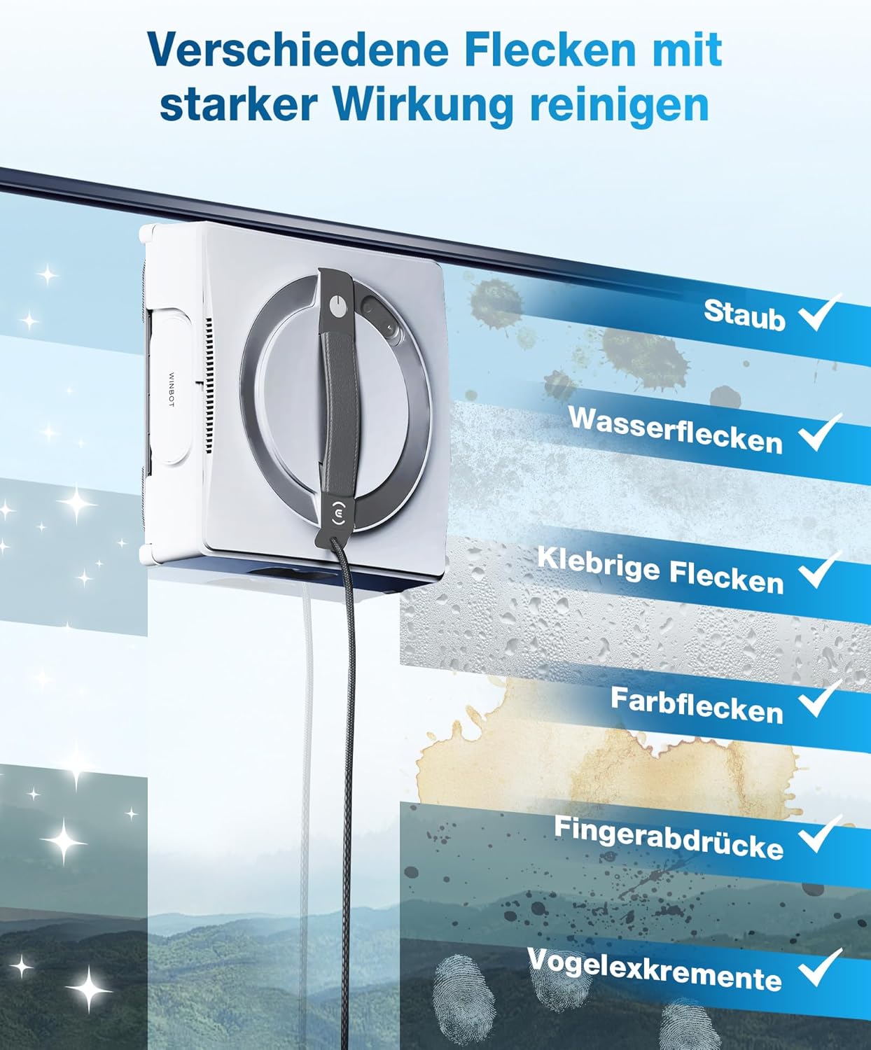 Winbot W2 Omni Fensterputzroboter mit Multifunktionsstation, W2 OMNI