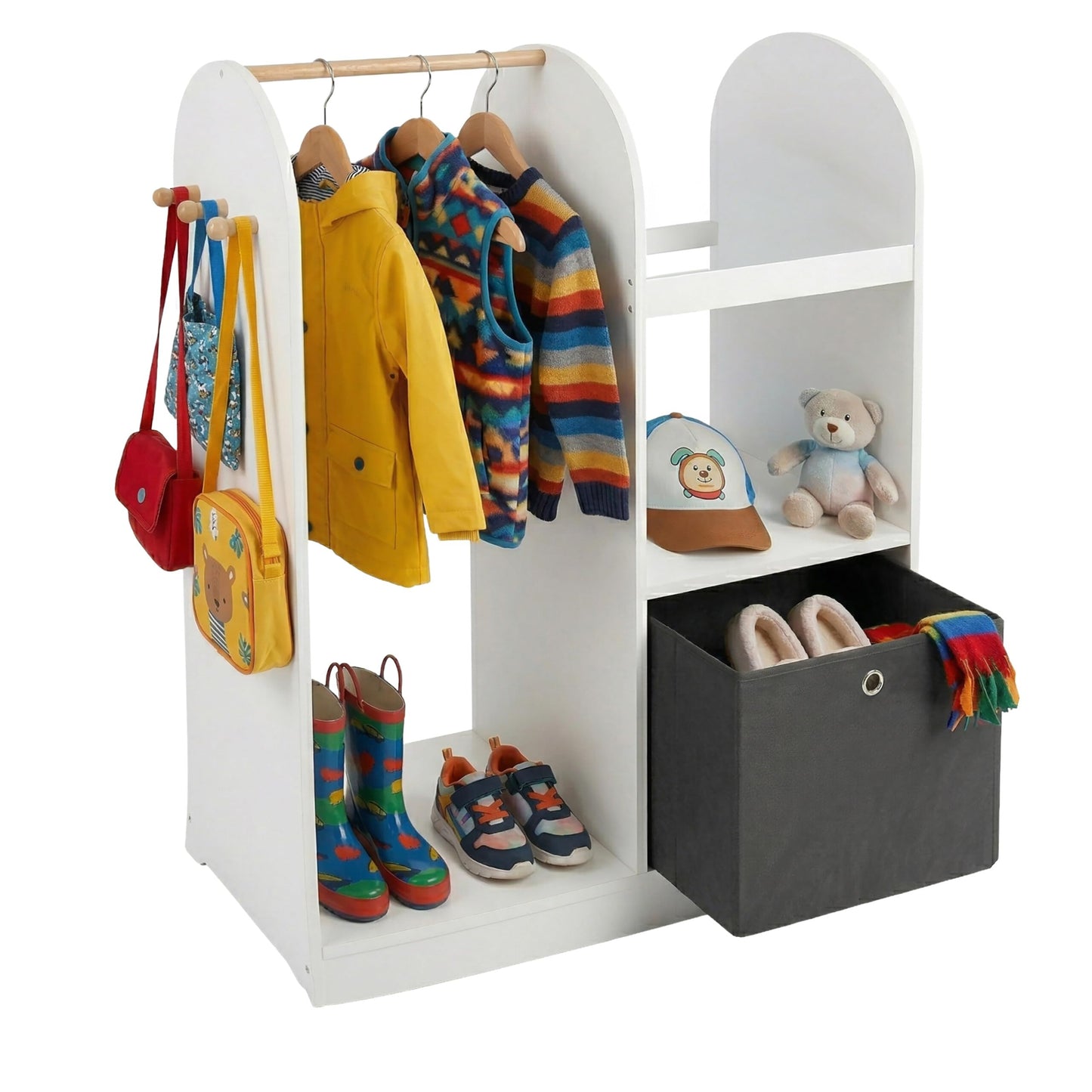 Kindergarderobe mit Haken und Aufbewahrungsbox