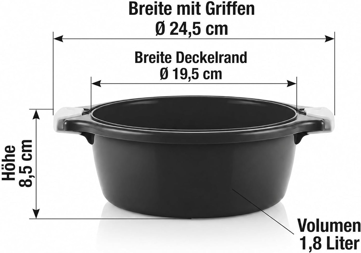 2-teiliges Mikrowellenschüssel-Set mit Dampfventil, Schwarz