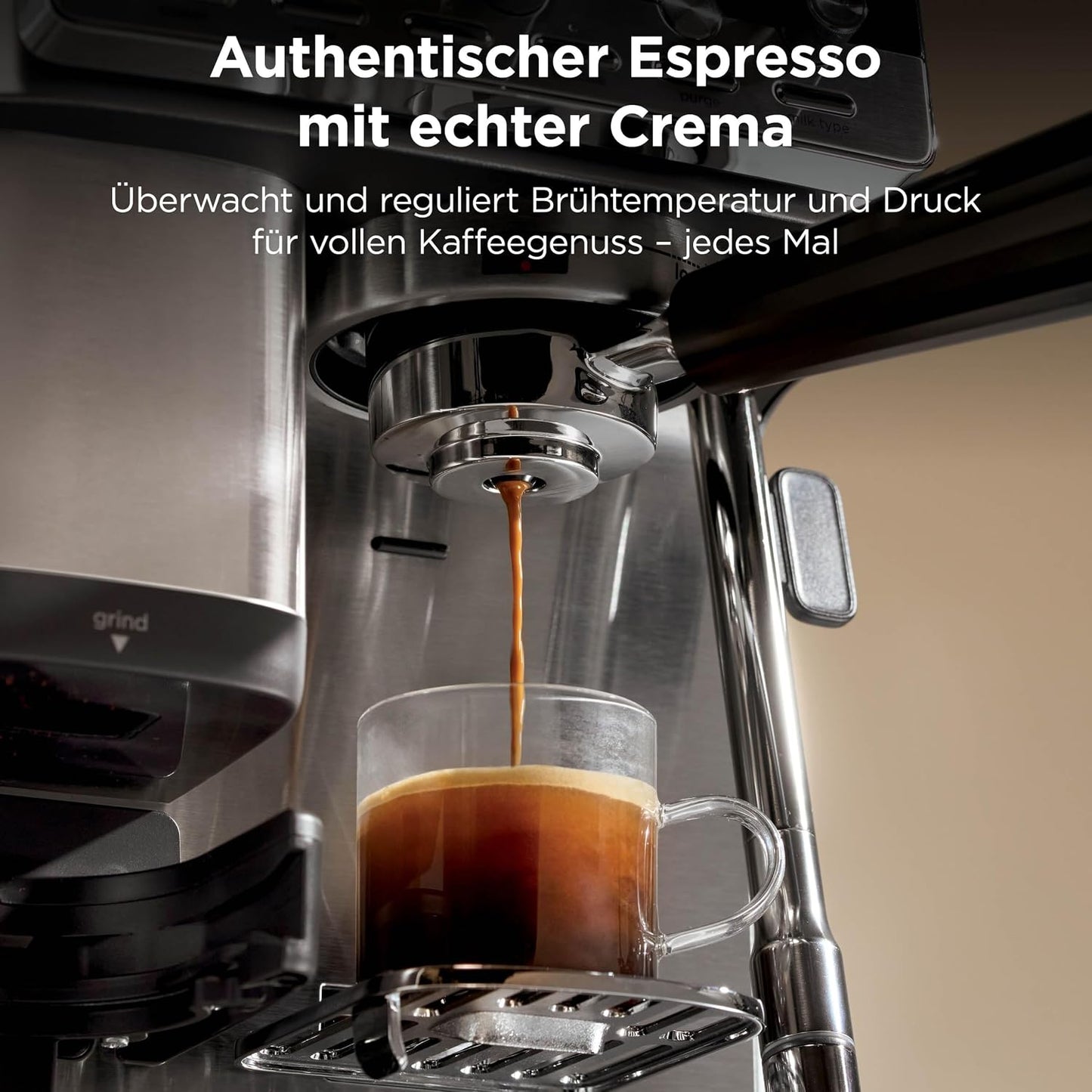 Luxe Café Mini 2-in-1-Espresso- und Filterkaffeevollautomat ES351EU, 350g Abnehmbarer Bohnenbehälter