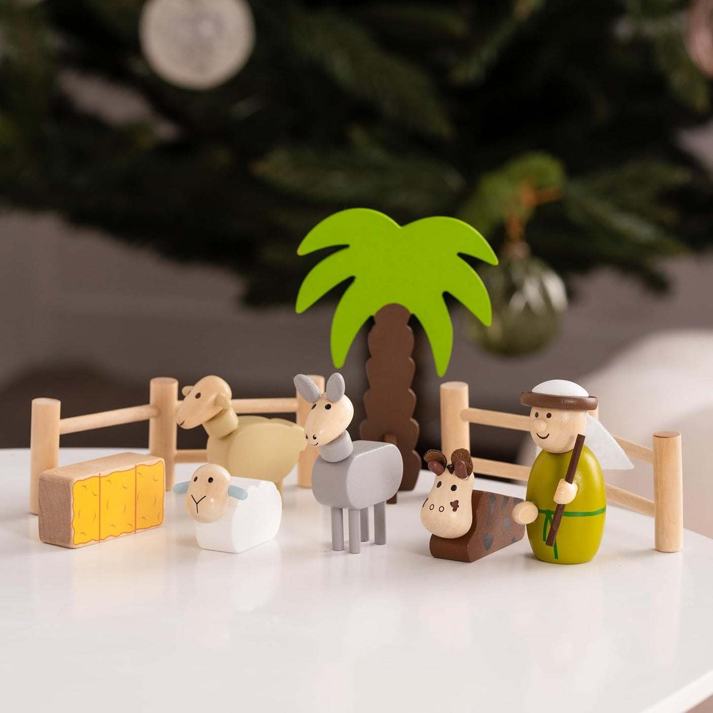 18-teiliges Weihnachtskrippe Set, handbemalt