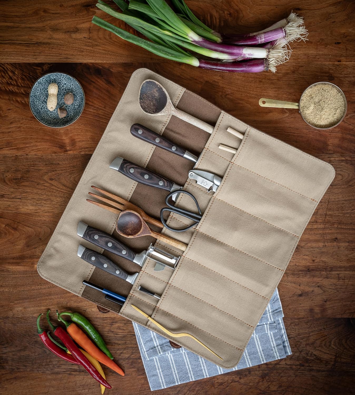 Messertasche für Kochmesser, Braun