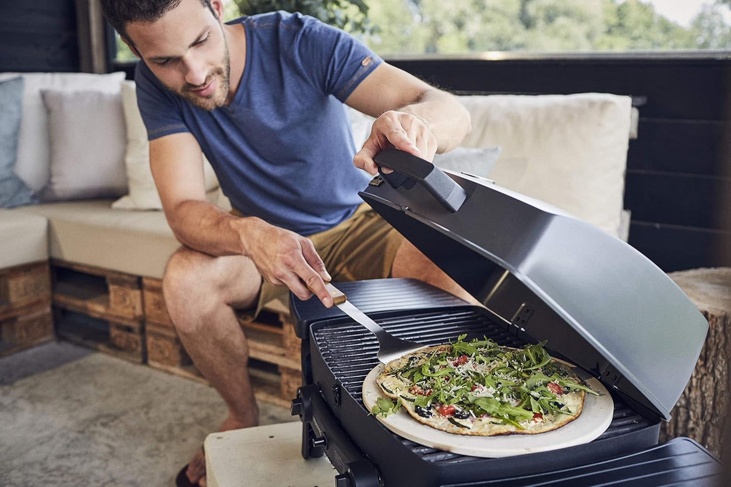 Pizzastein für Gasgrill und Backofen, Single