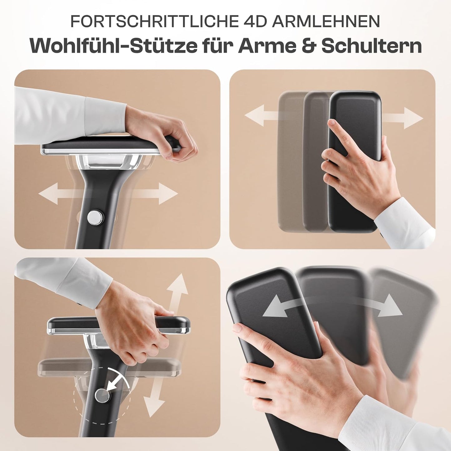 Ergonomischer Bürostuhl, Lancelot (Schwarz)