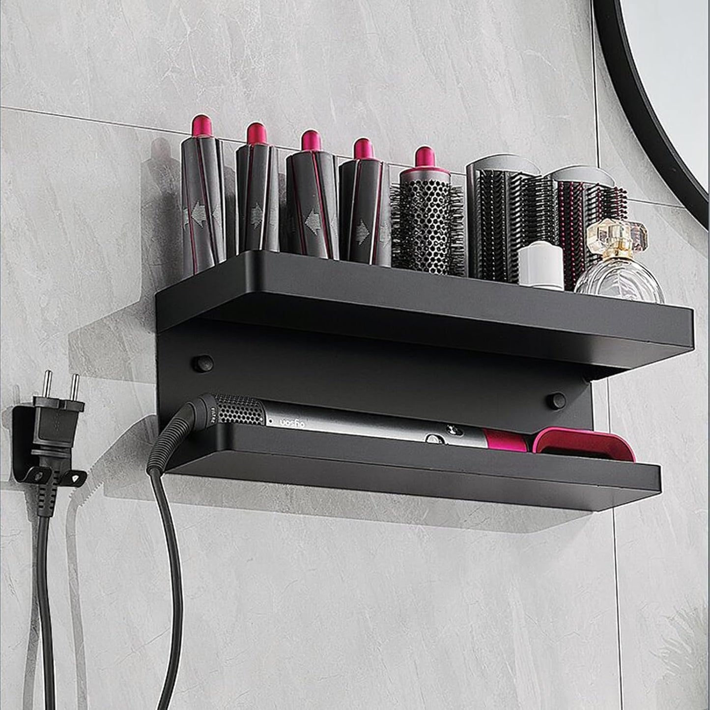 Wandhalterung für Dyson Airwrap mit Steckerhalterung, Stil 4