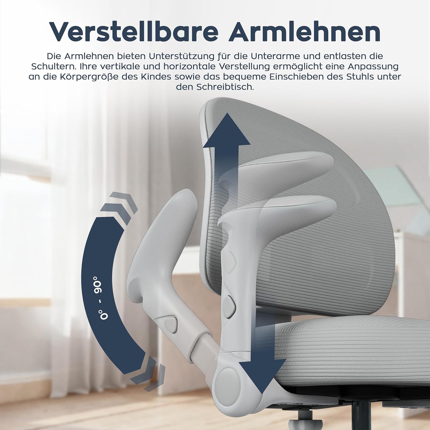 Junior 5.0 ergonomischer Kinder-Schreibtischstuhl, Junior 5.0 Grau