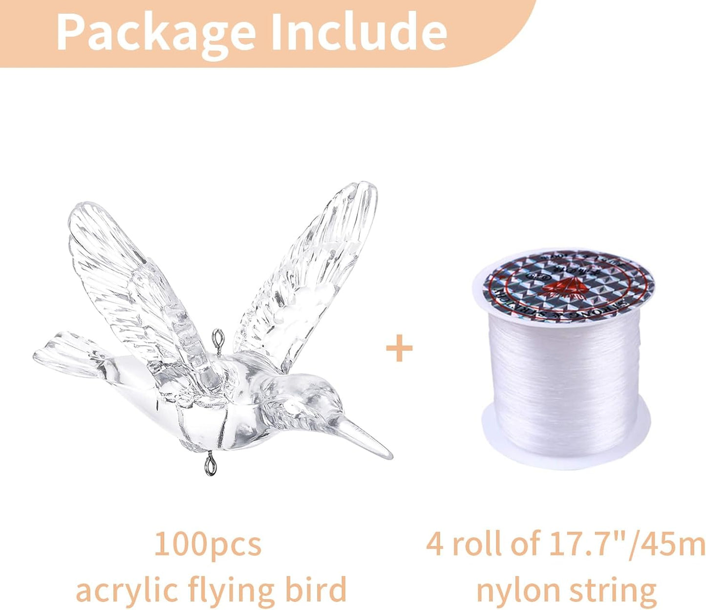 Fliegende Vogel Deko-Ornamente Set (100 Stück), 100 Stück