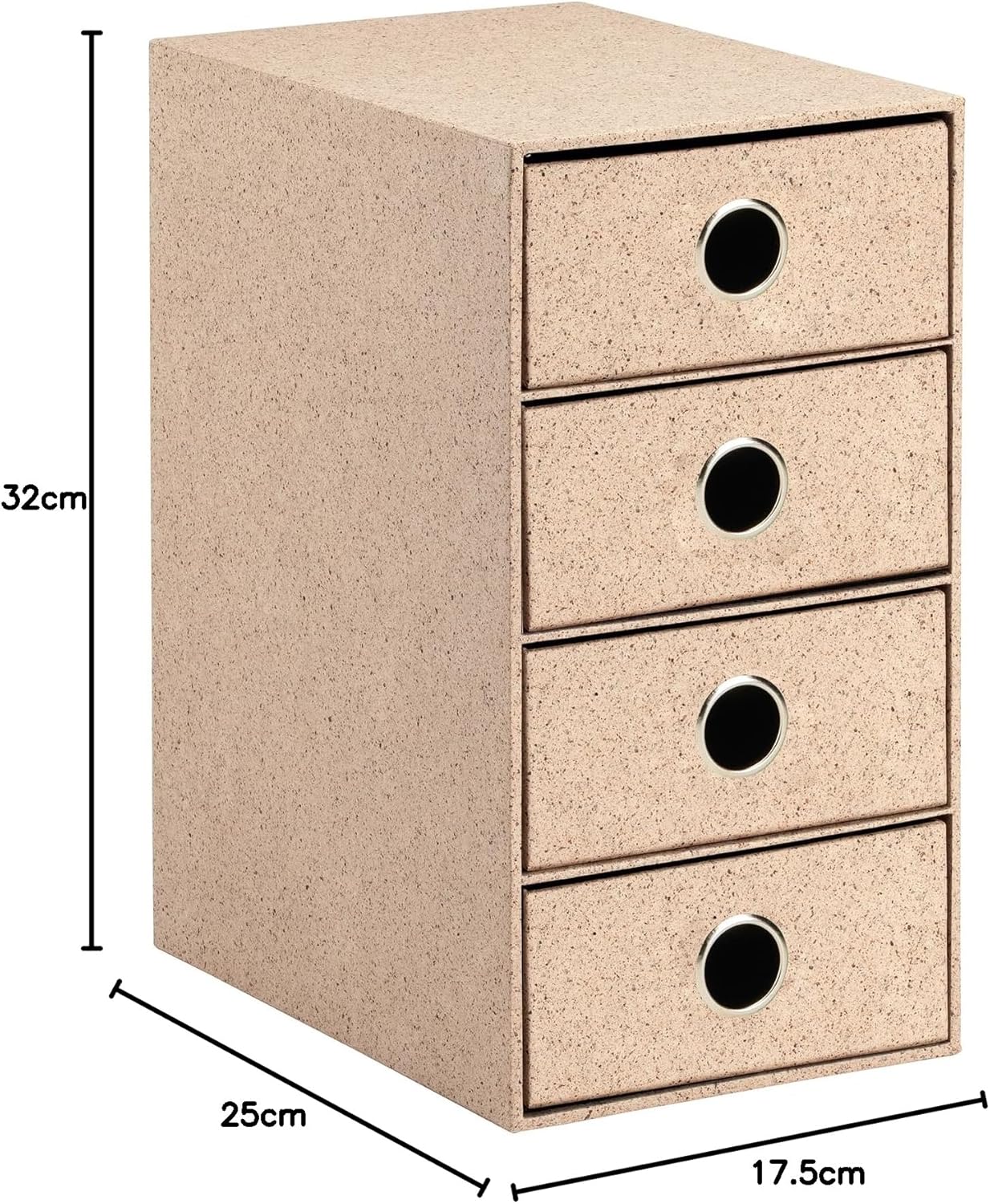 Schubladenbox mit 4 Schubladen, Cacao