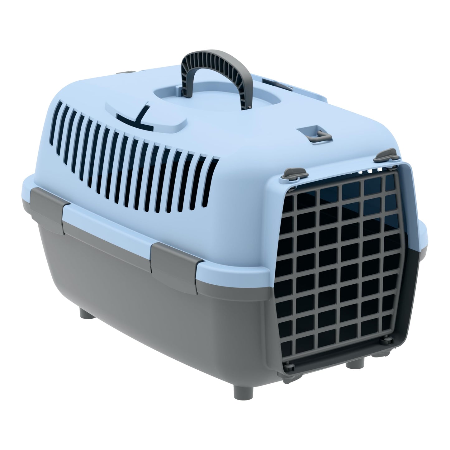 Hartschalen-Transportbox für kleine Hunde und Katzen (bis 6 kg), Blau 1