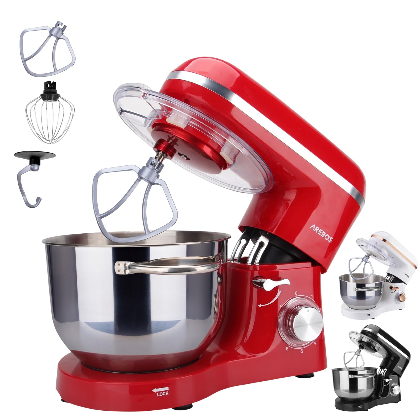 Küchenmaschine mit 6L-Rührschüssel, Rot