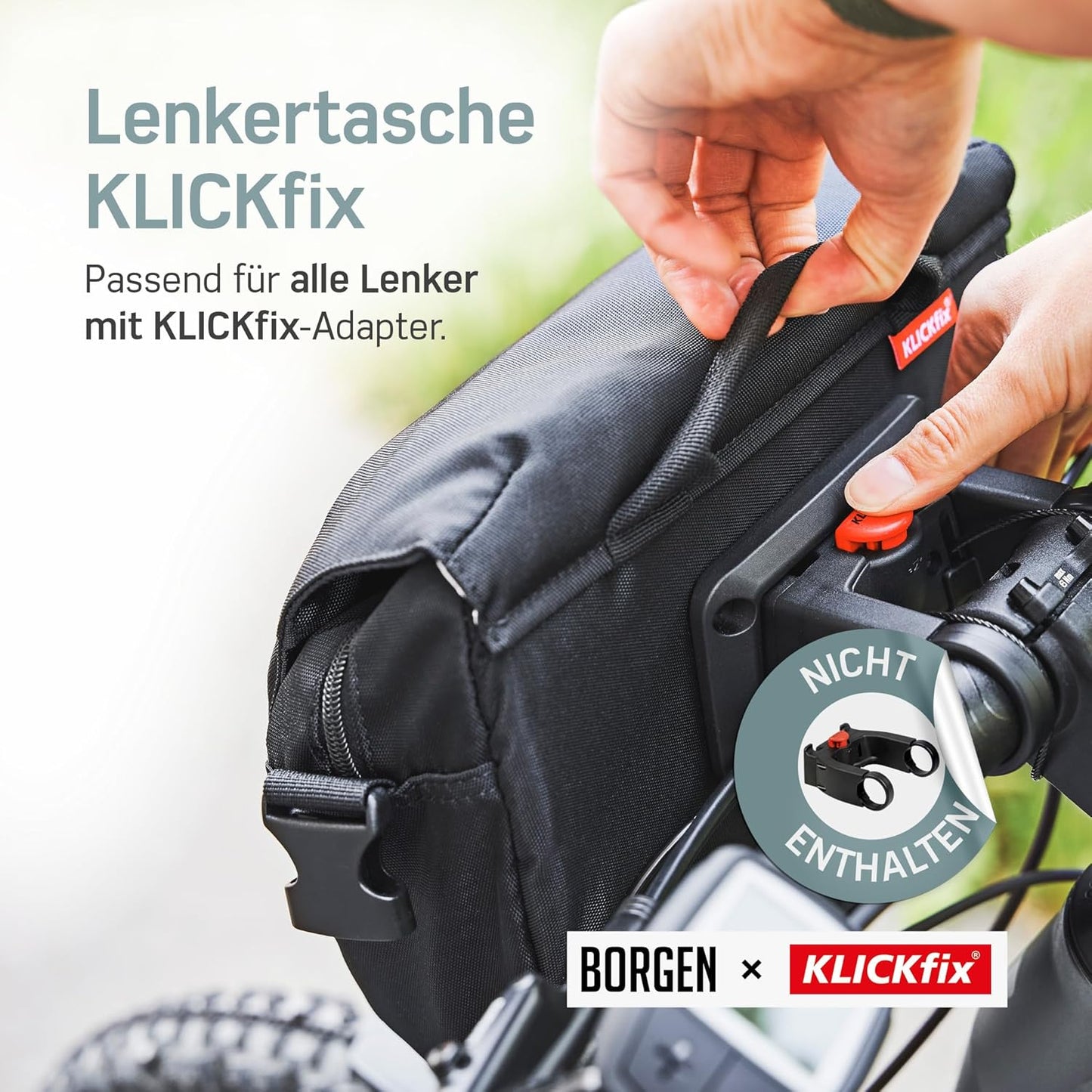Lenkertasche KLICKfix, Ohne Adapter, Schwarz