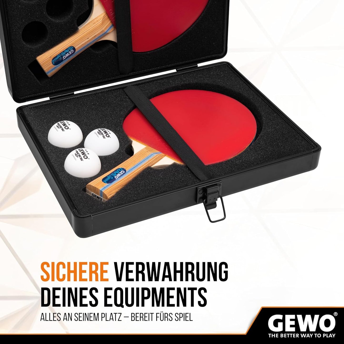 Alukoffer für Doppel Tischtennisschläger und Bälle