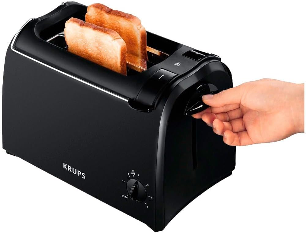 Pro Aroma Toaster mit Brötchenwärmer und Hebefunktion, Schwarz II