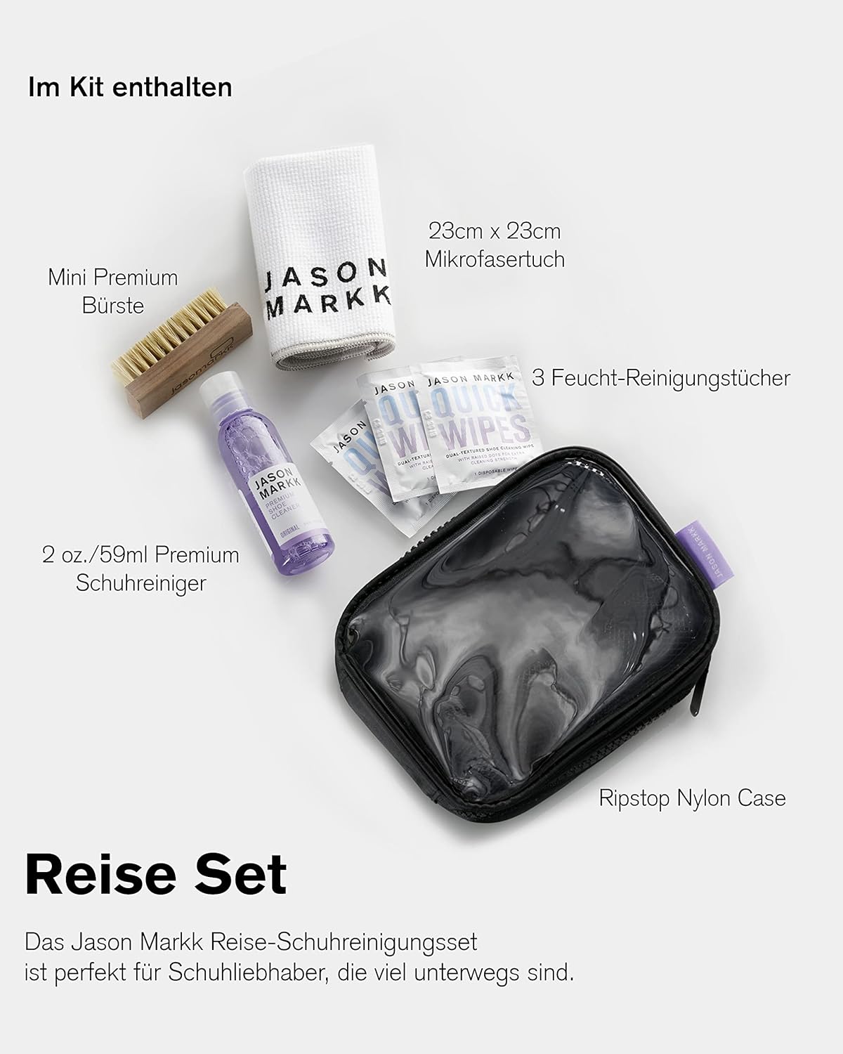 Reise-Schuhreinigungsset mit Premium-Zubehör, Reise-Set