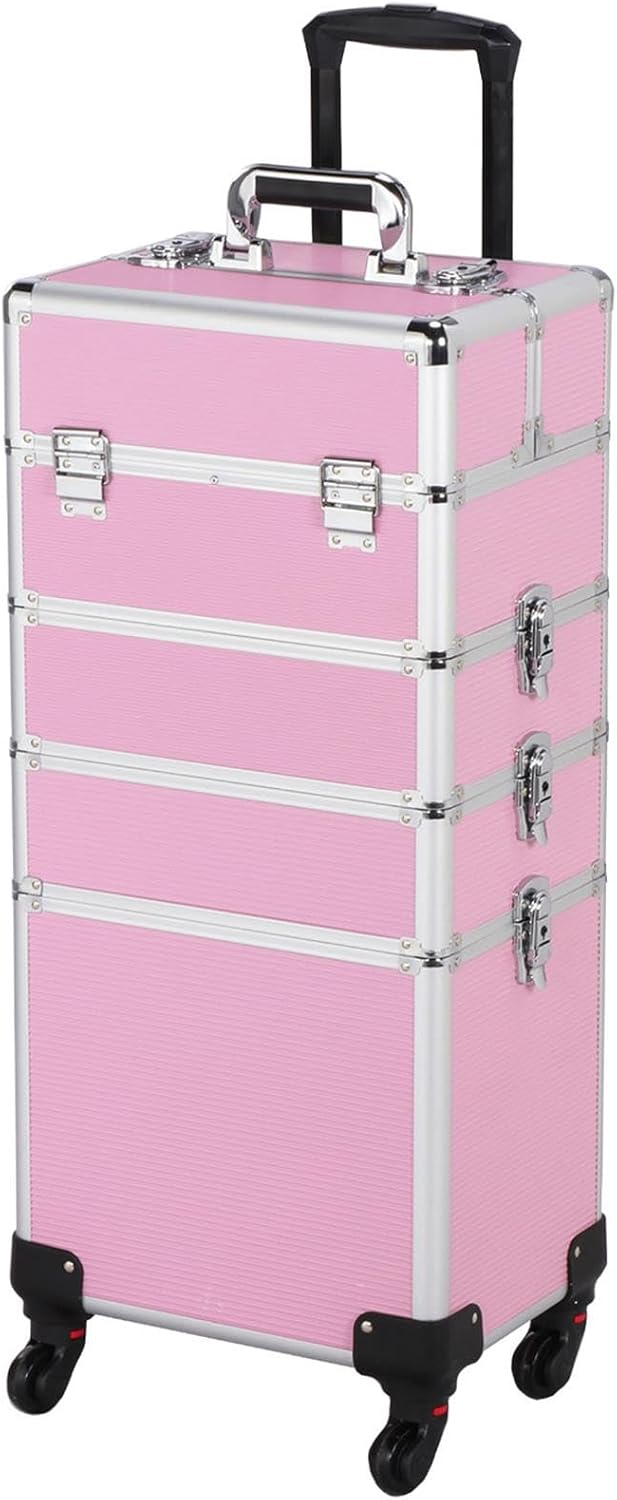 4-in-1 Kosmetik- und Schmuckkoffer-Set, Rosa