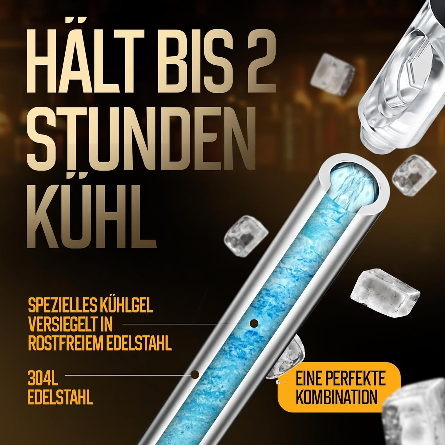 6-teiliges Weinkühlstab-Set mit Ausgiesser