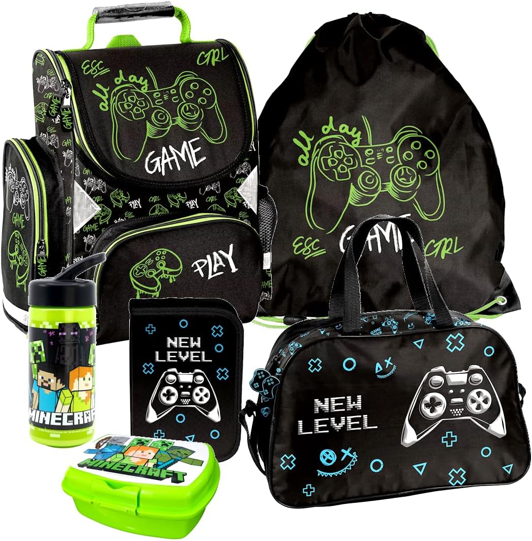 6-teiliges Minecraft Schulranzen-Set