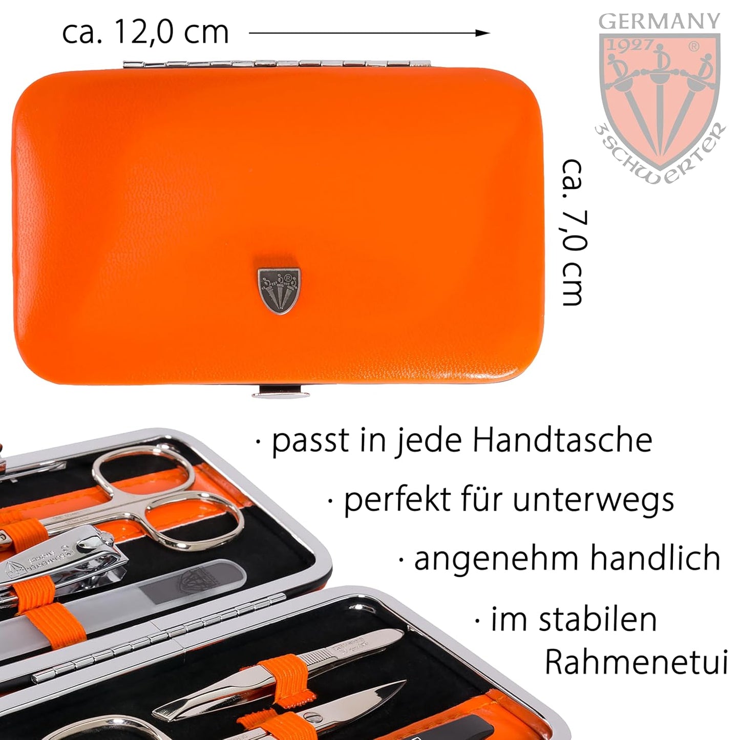 Nagelset Genova, ORANGE - KUNSTLEDER