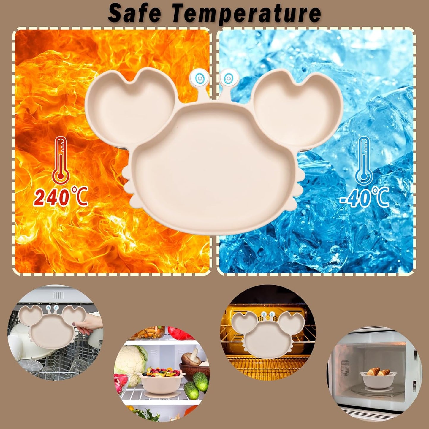 10-teiliges Kindergeschirr-Set, Beige