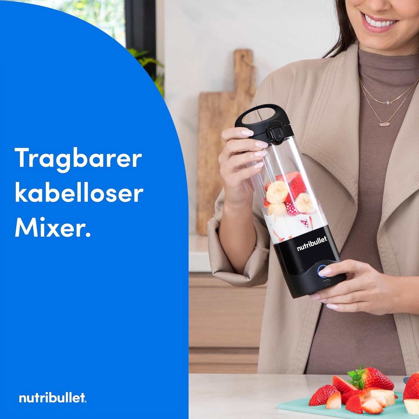 Tragbarer Mini-Mixer, 475 ml Schwarz