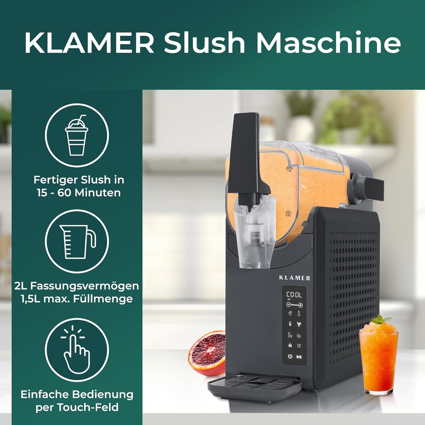 Slush Maschine, 2L Schwarz