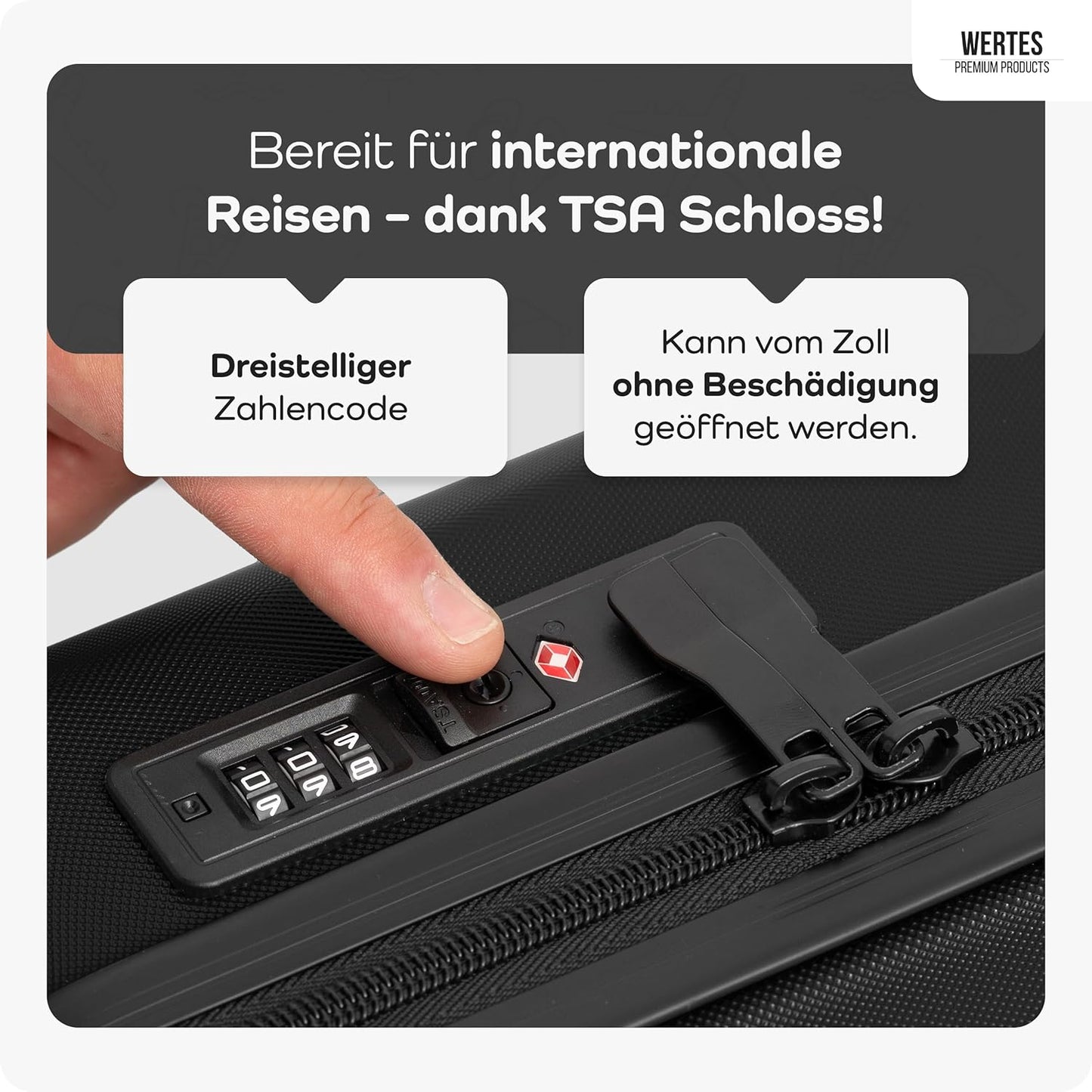 Hartschalenkoffer mit Doppelrollen, Schwarz 77cm