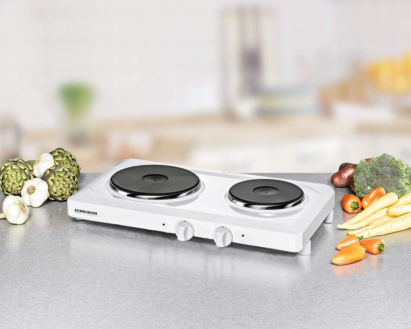 Doppelkochplatte THS 2015 mit Zeitschaltuhr, 2000 Watt mit Zeitschaltuhr Single