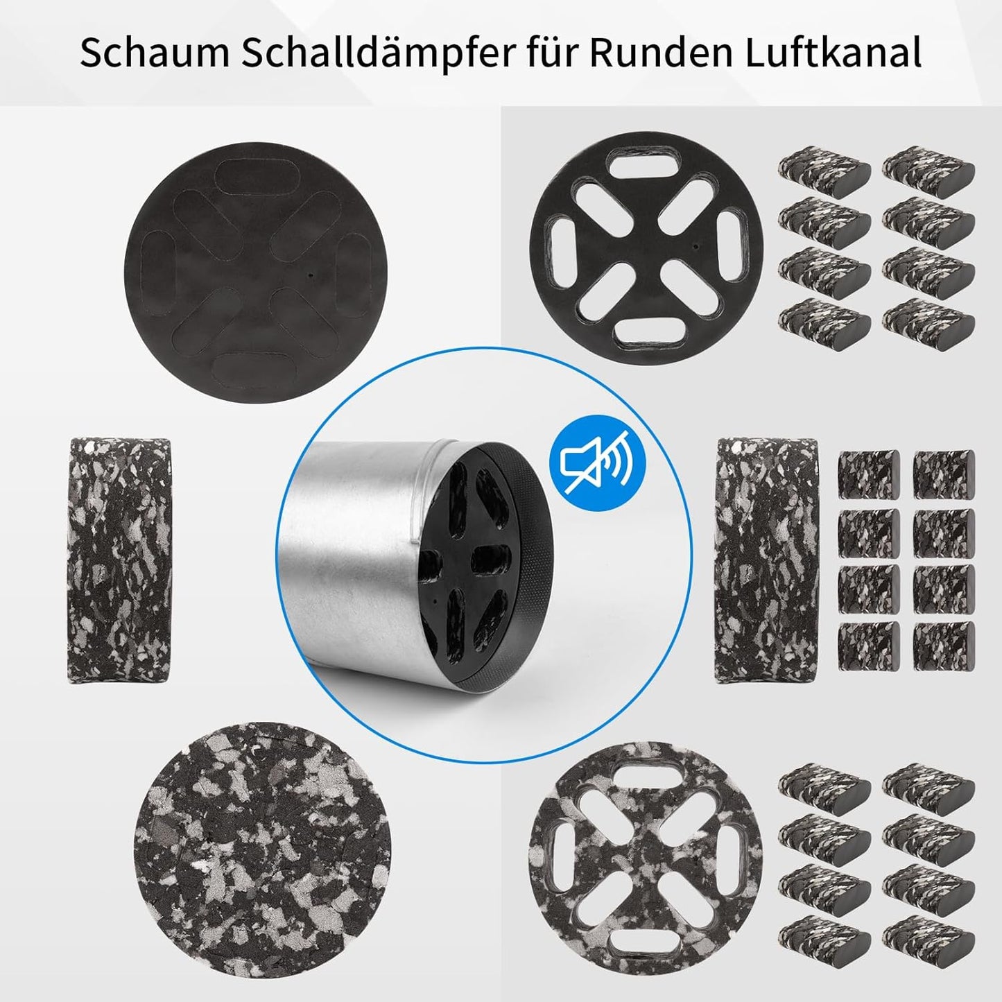 Schalldämpfer für Lüftungsrohre, IPCD 125mm