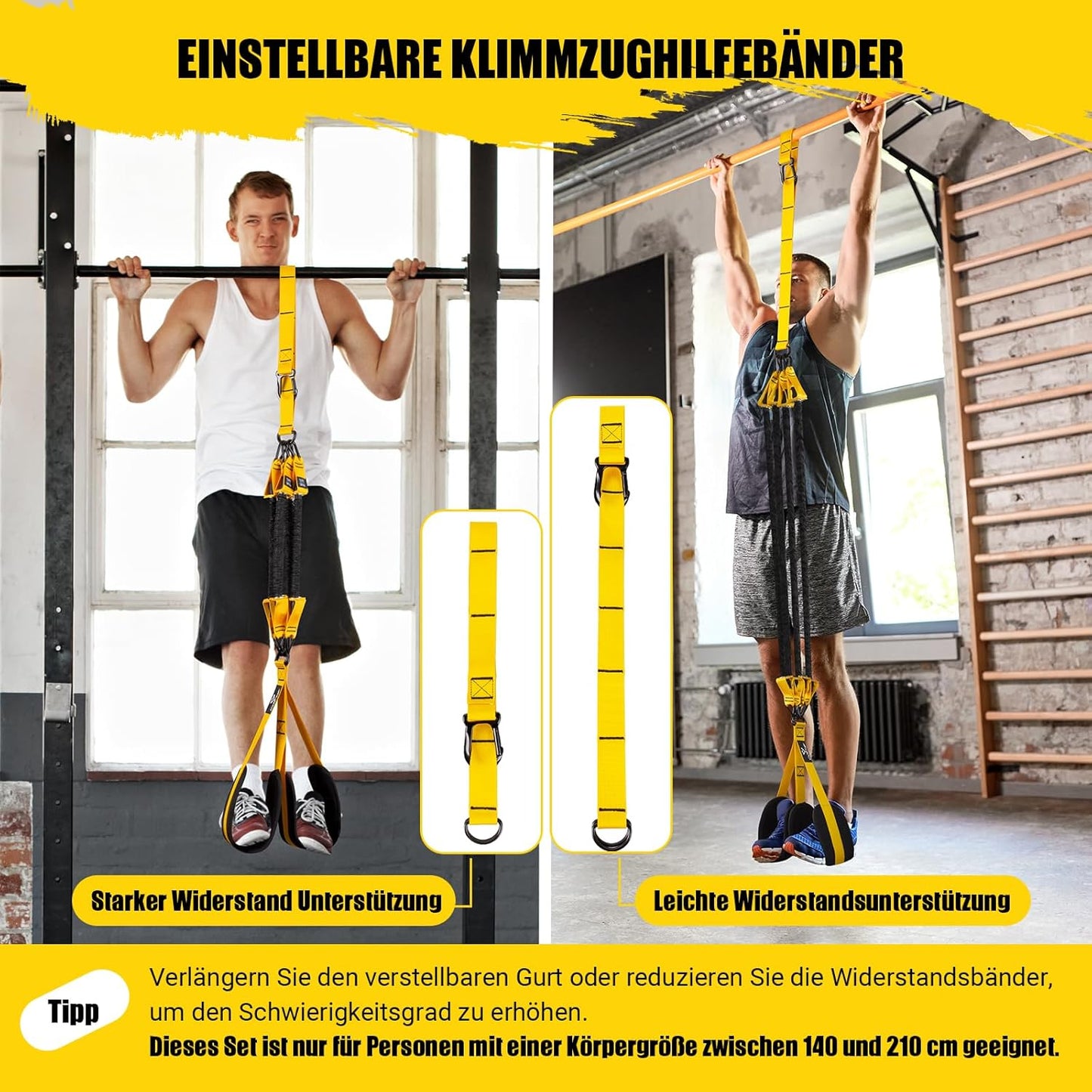 Klimmzughilfe-Set, Schwarz-gelb