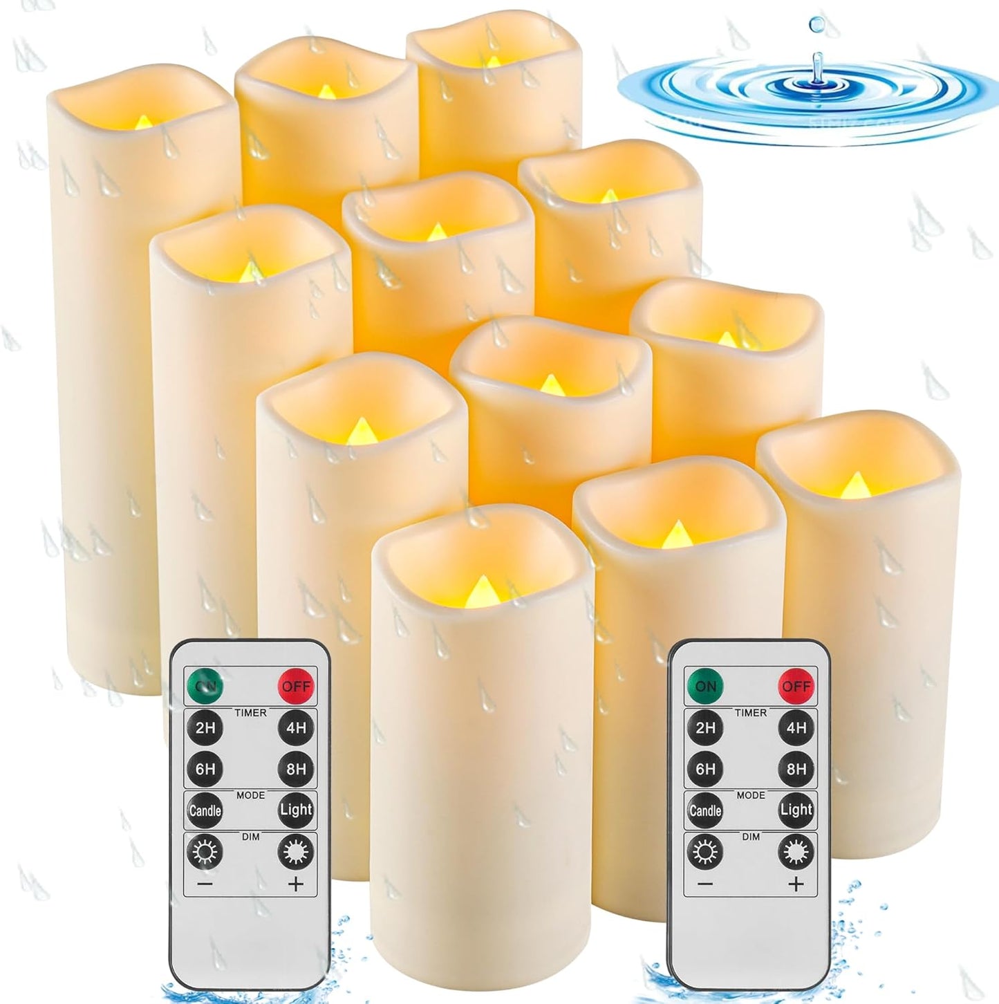 12 Stück LED-Kerzen, Kleine Wasserdichte Kerzen - 12pcs