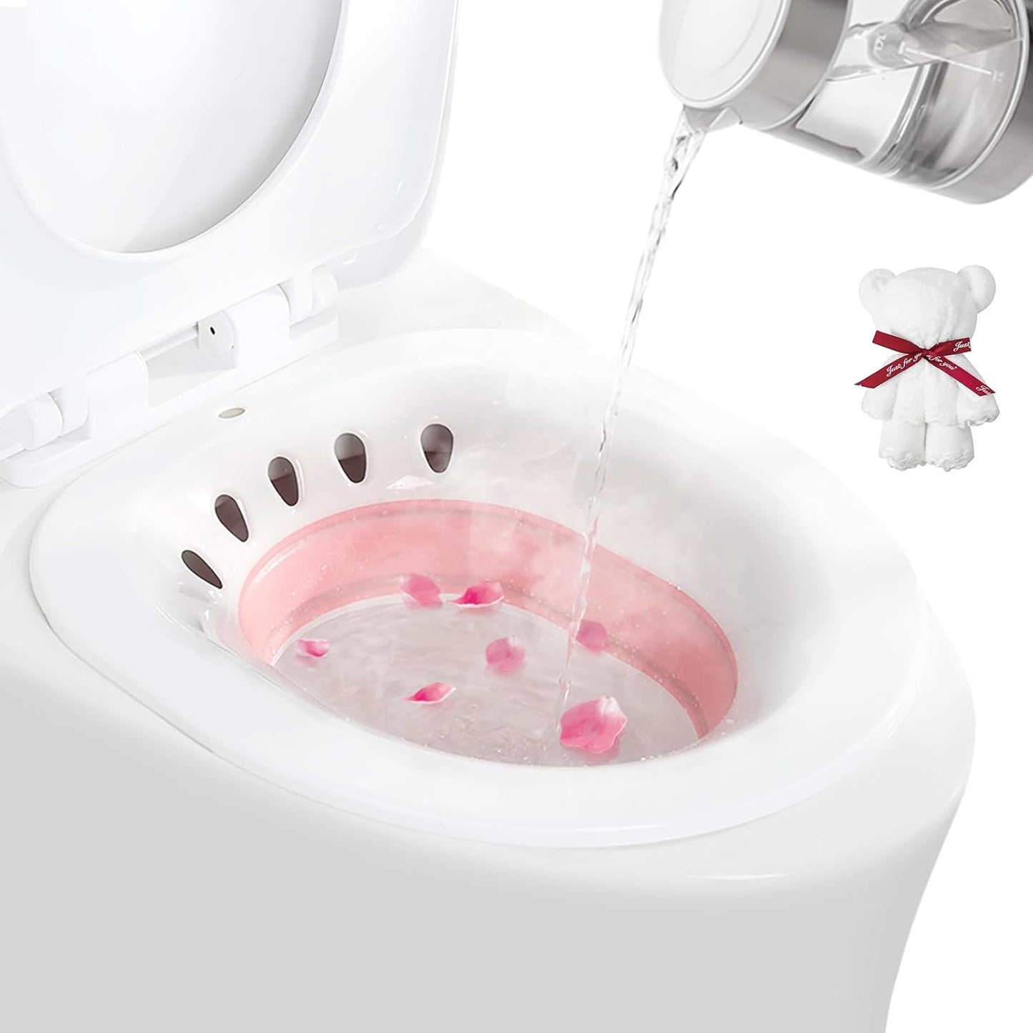 Sitzbad für Hämorrhoiden und Wochenbettpflege, Hellrosa