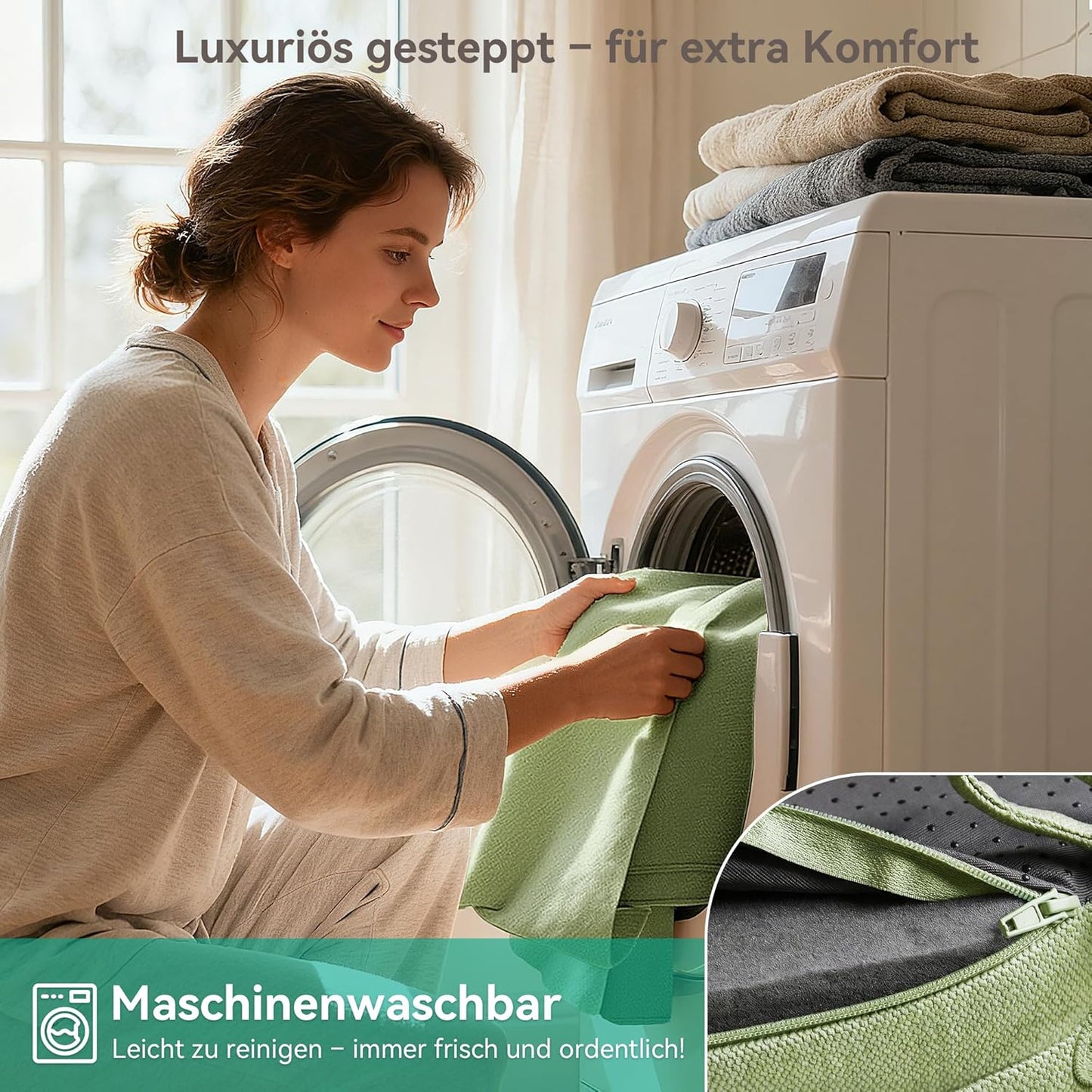 Memory Foam Sitzkissen, Salbeigrün 2er Pack