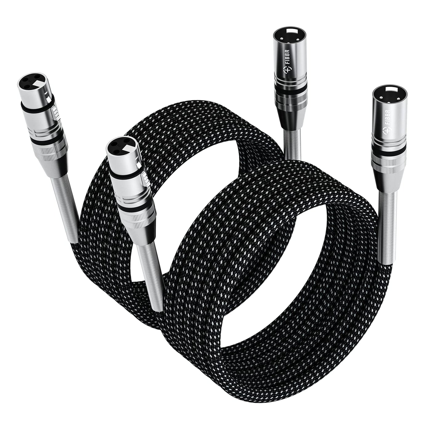 Symmetrisches XLR Mikrofonkabel, 2 Stück, 1M 2