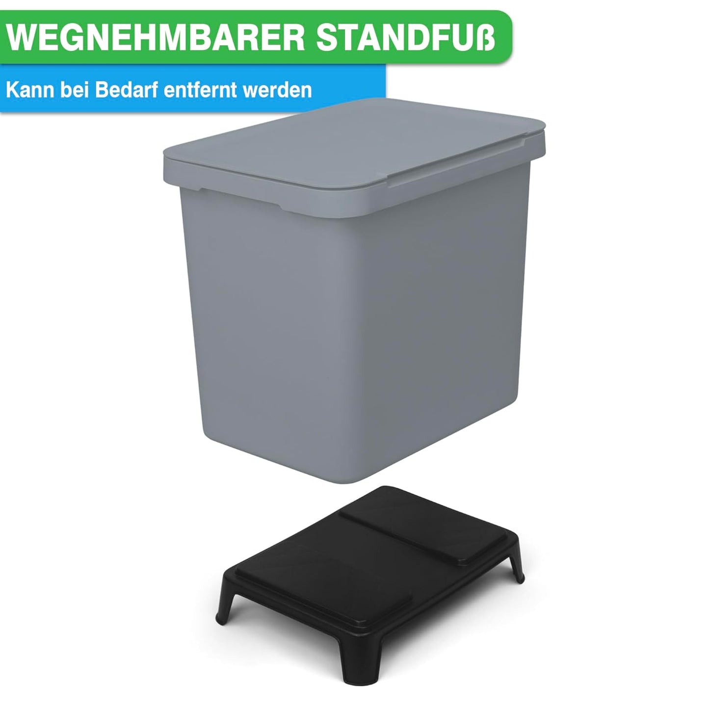 Mülltrennsystem mit 2 Fächern, 20 Liter / Grau