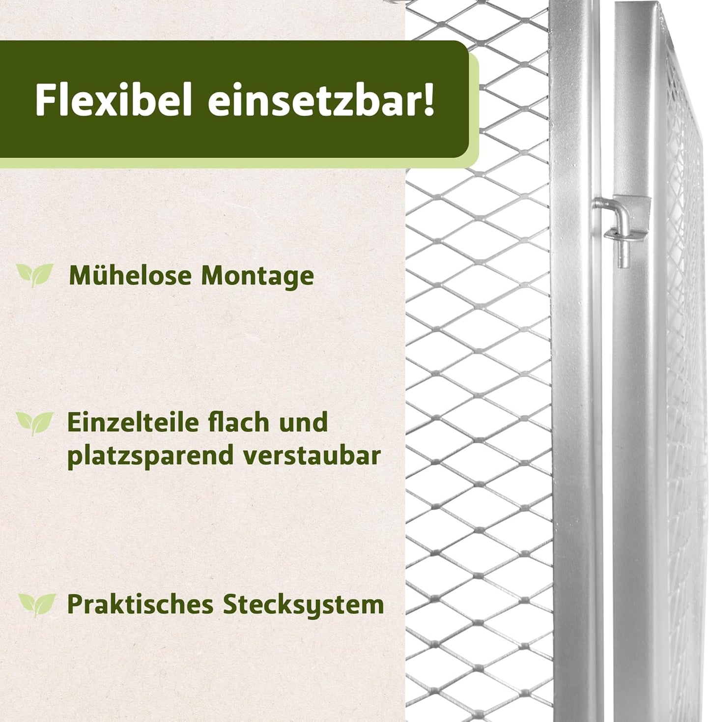 Komposter mit Bodengitter, 448 Liter (ohne Deckel) silber