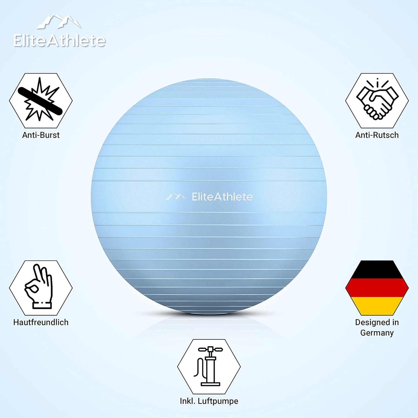 Sitzball inkl. Luftpumpe, Frosty Cloud 65cm