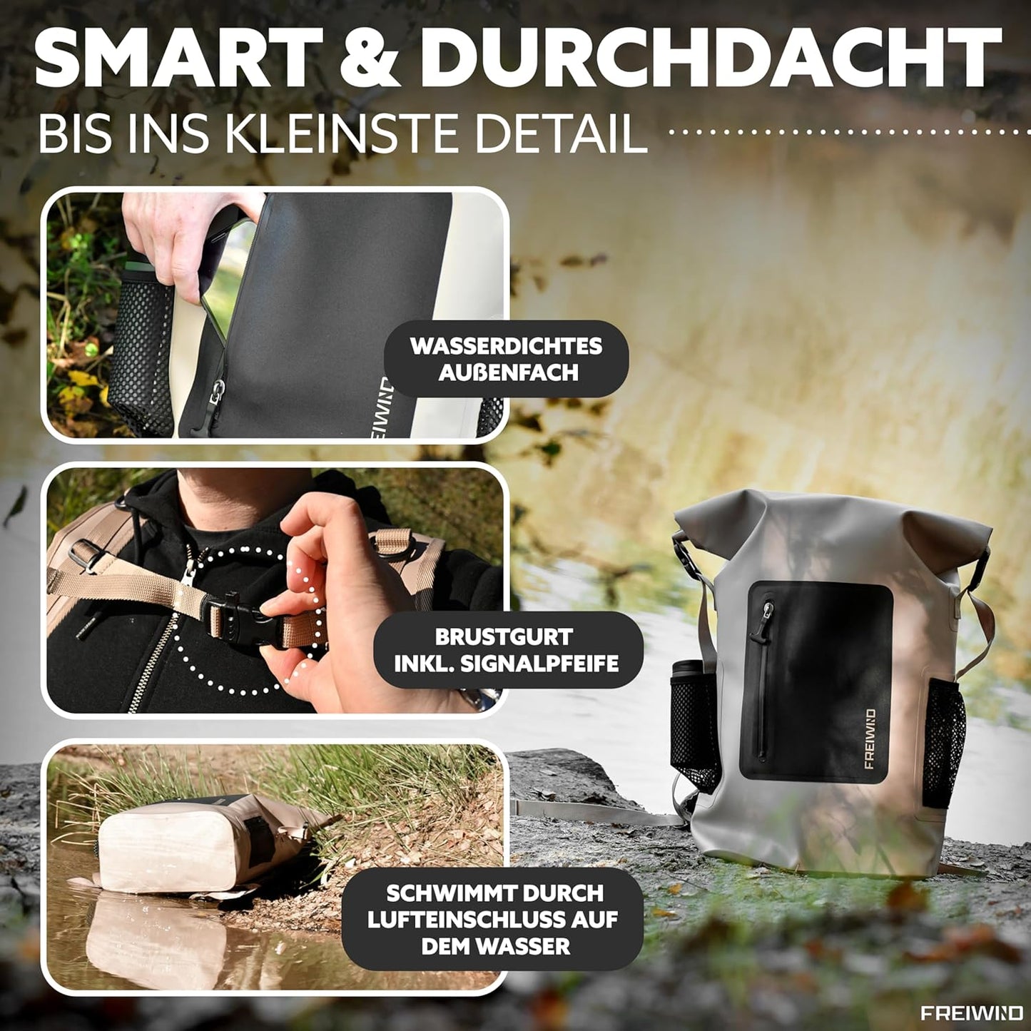 Wasserdichter Tauch-Rucksack mit Laptopfach