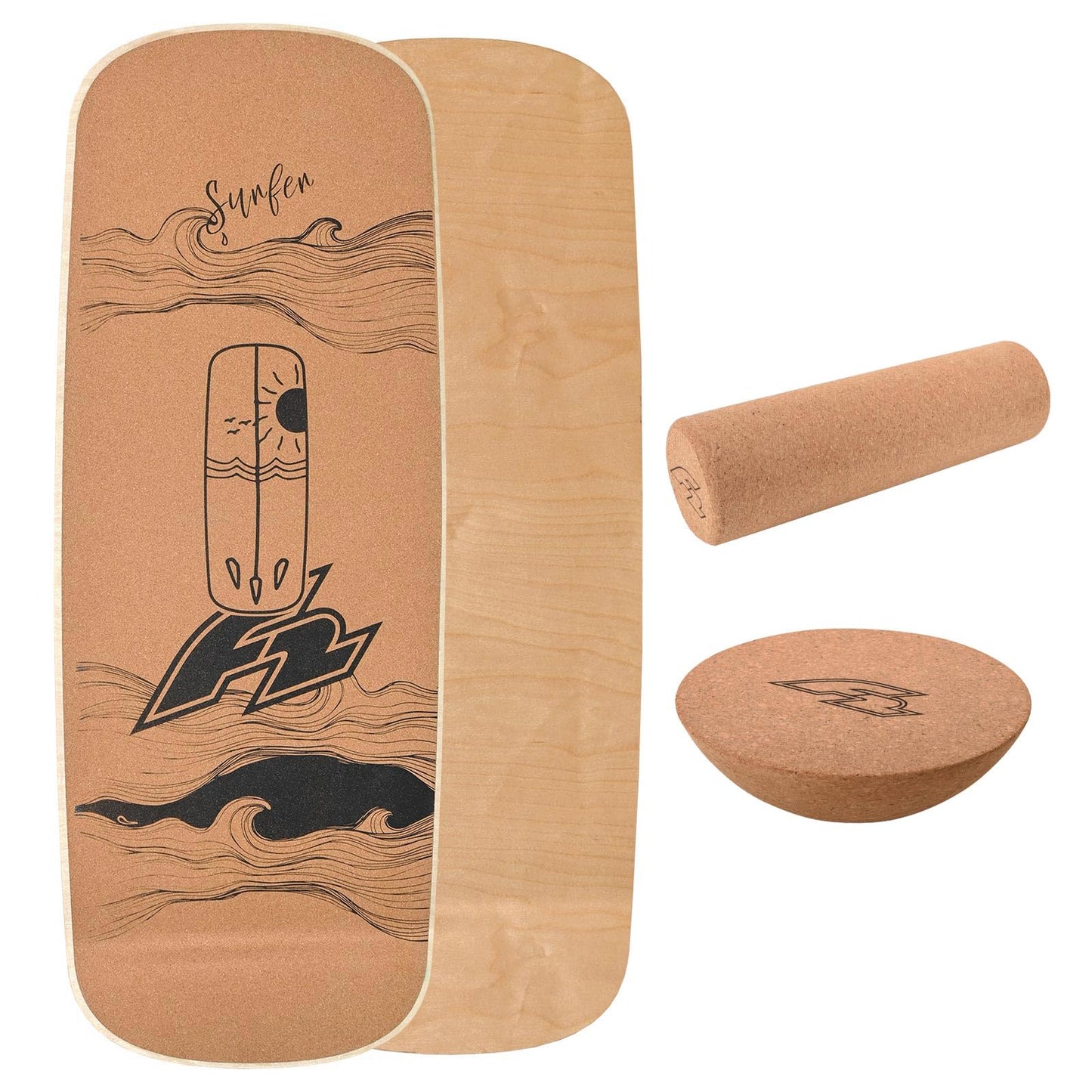 Balance Board Set mit Rolle & Halbkugel, Pill 73x28cm