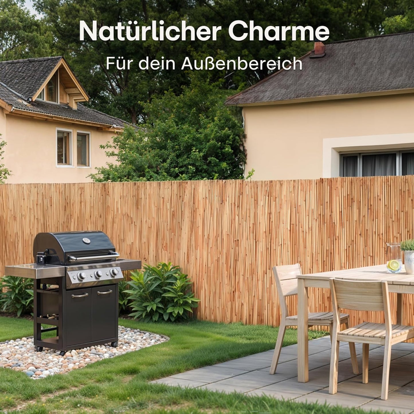 Schilfrohr Sichtschutzzaun für Balkon & Garten