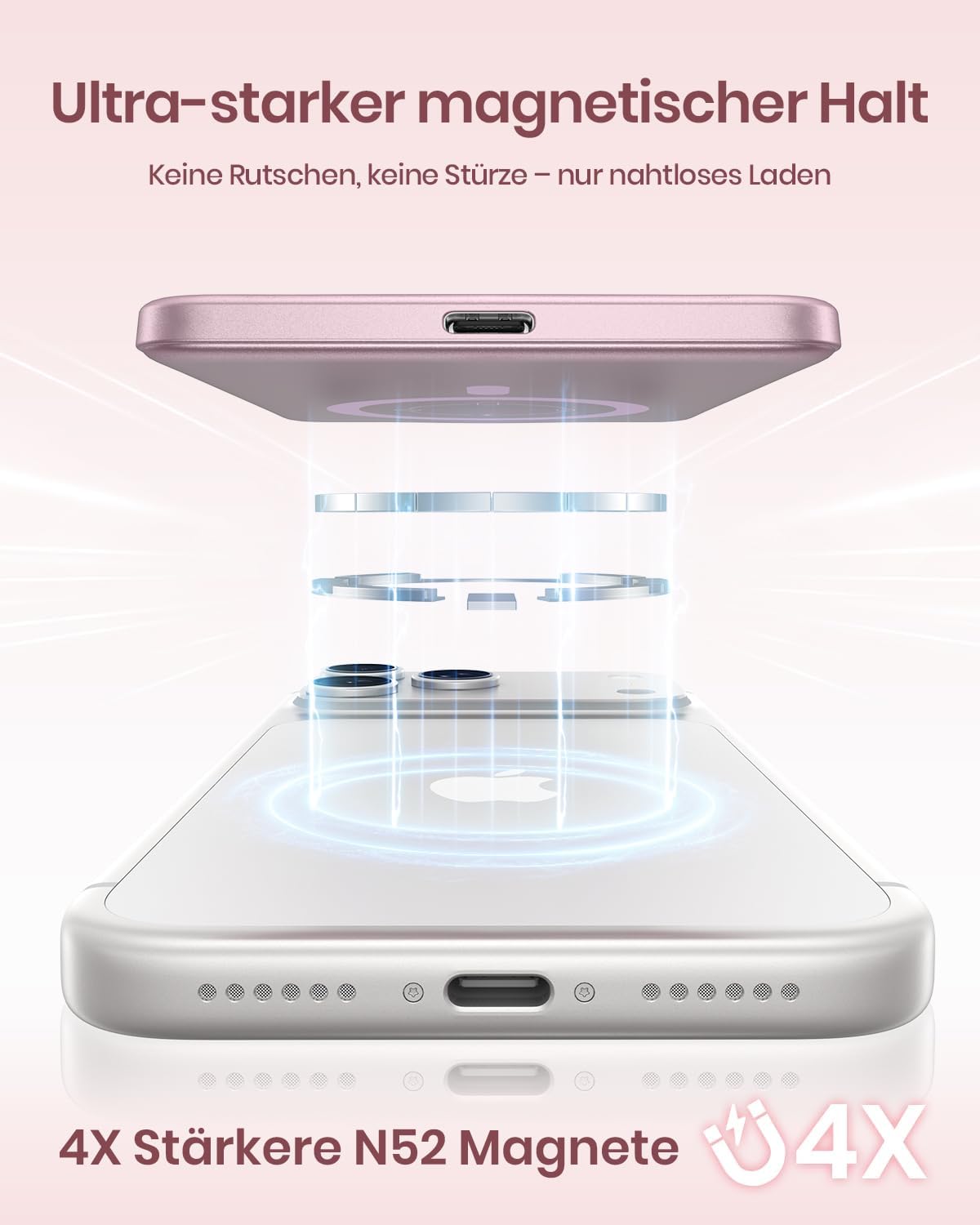 Magnetische Powerbank, Rosa